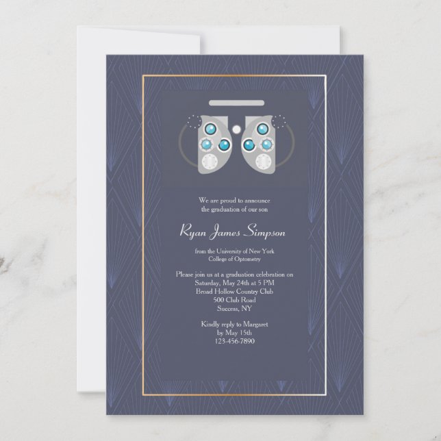 Abschluss der Augenheilkunde Einladung (Vorderseite)