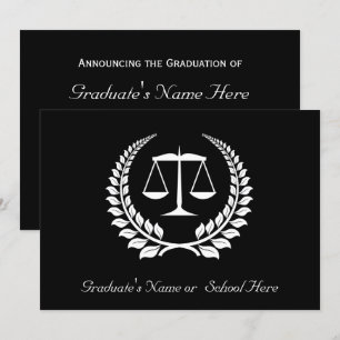 Abschluss der Black/White Laurel Law School Einladung