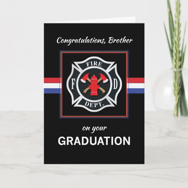Abschluss der Brother Fire Department Academy Karte (Vorderseite)