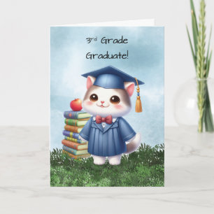 Abschluss der dritten Klasse Girl Cat Glückwunsch Karte