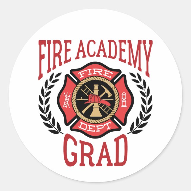 Abschluss der Feuerakademie Grad Runder Aufkleber (Vorderseite)