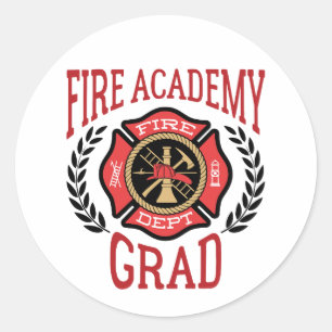 Abschluss der Feuerakademie Grad Runder Aufkleber
