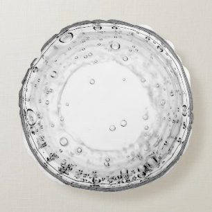 Abschluss der Fotografie von Wasserblasen Rundes Kissen