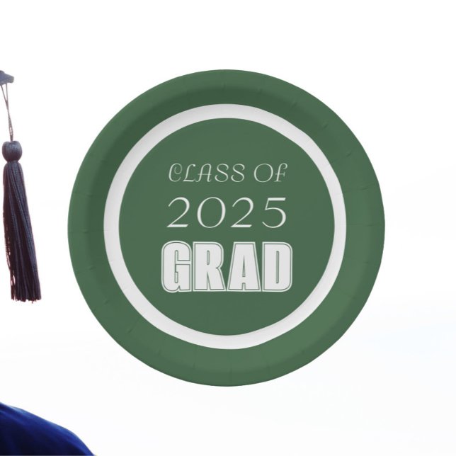 Abschluss der Grünen und Weißen Schule Pappteller (In Situ Graduation)