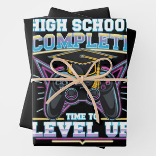Abschluss der High School Gamer Gaming-Abschlussfe Geschenkpapier Set