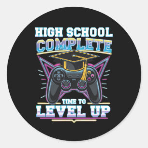 Abschluss der High School Gamer Gaming-Abschlussfe Runder Aufkleber