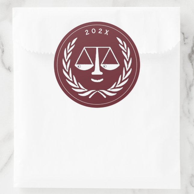 Abschluss der Juristenschule Runder Aufkleber (Tasche)