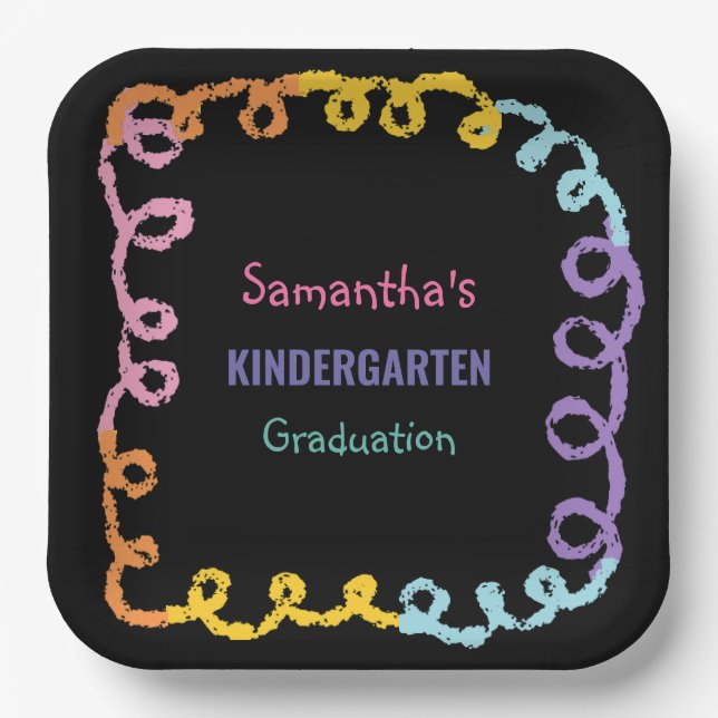 Abschluss der Kindergartenschule Pappteller (Vorderseite)