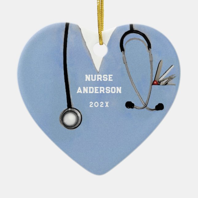 Abschluss der Krankenpflege Keramik Ornament (Vorne)