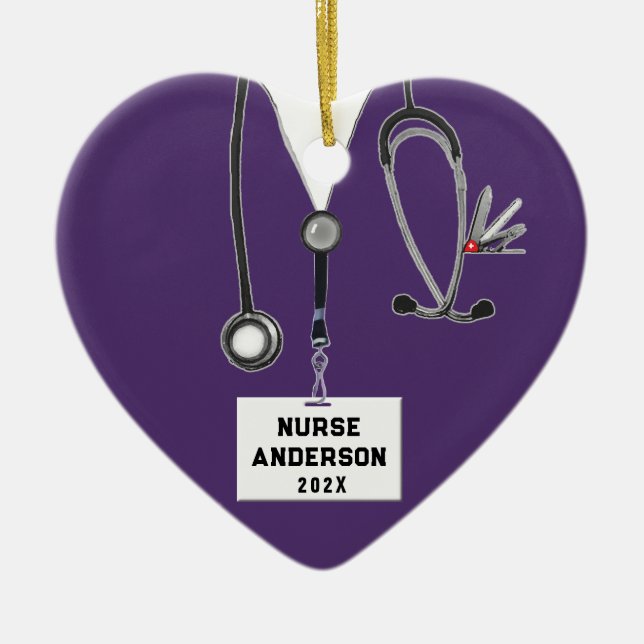 Abschluss der Krankenpflege Keramik Ornament (Vorne)