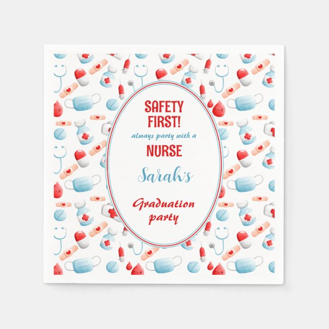 Abschluss der Krankenpflege Serviette (Vorderseite)