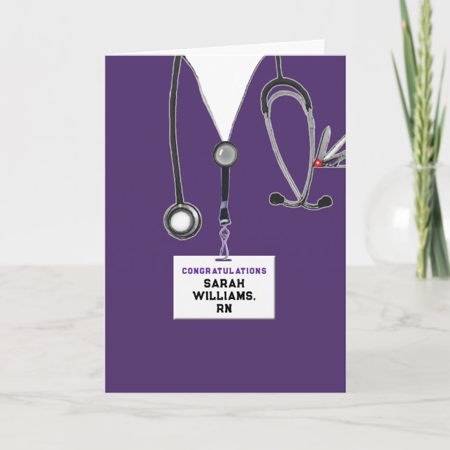 Abschluss der Krankenpflegerschule Karte (Vorderseite)