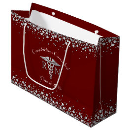 Abschluss der Krankenpflegerschule Maroon Silver Große Geschenktüte