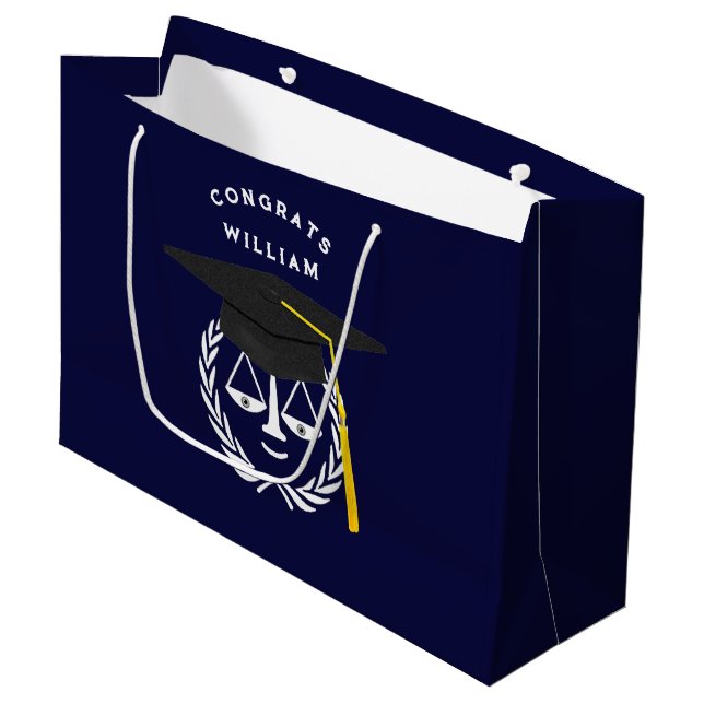 Abschluss der Law School Anwältin große Geschenkta Große Geschenktüte (Vorderseite Schrägansicht)