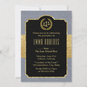 Abschluss der Law School Elegant Dusty Blue Anwält Einladung