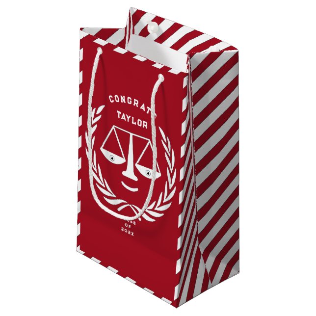 Abschluss der Law School Kleine Geschenktüte (Vorderseite Schrägansicht)