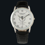 Abschluss der Männer Armbanduhr<br><div class="desc">Diese Männeruhr ist als Geschenk für Abschlüsse konzipiert. Es zeigt ein Bild eines Abschluss-Hutes mit einem Lorbeerkranz, sowie einen Ort, um den Namen, den Abschluss oder die Auszeichnung Ihres Absolventen einzugeben (dh: Absolvent, Bachelor of Science, Bachelor of Arts, Master of Arts, Doktor der Philosophie, Valedictorianischer Salutatorian, summa cum laude, magna...</div>
