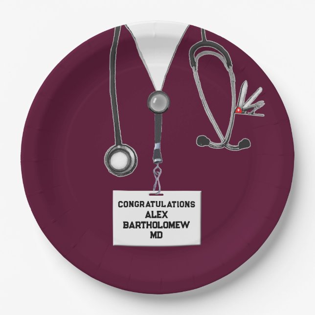 Abschluss der Medizinschule Pappteller (Vorderseite)