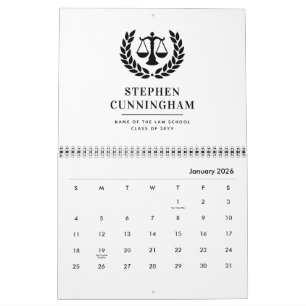 Abschluss der personalisierten modernen Jura-Schul Kalender