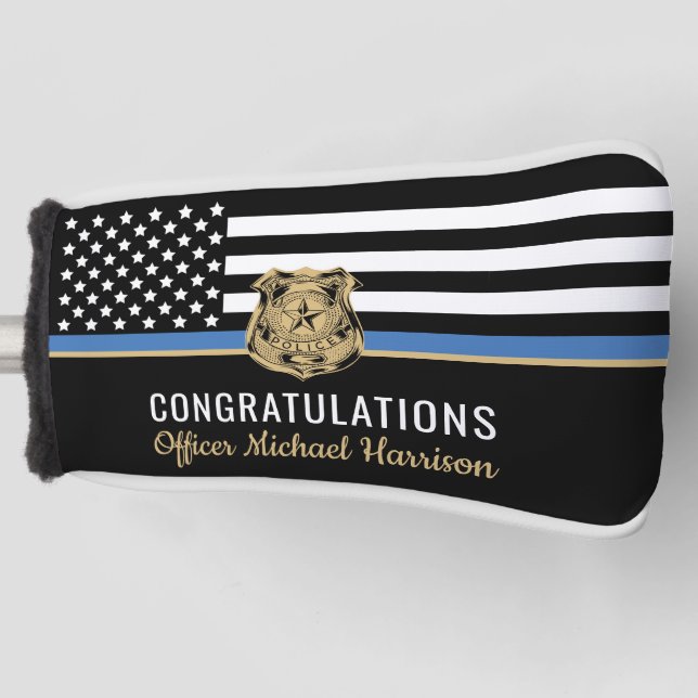 Abschluss der Polizeiakademie Thin Blue Line Flag Golf Headcover (Vorderseite)