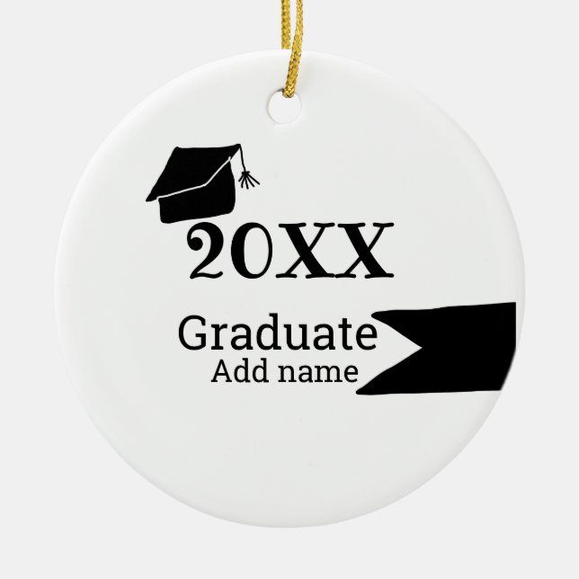 Abschluss der Stufe 20XX mit schlichter minimaler  Keramik Ornament (Vorne)