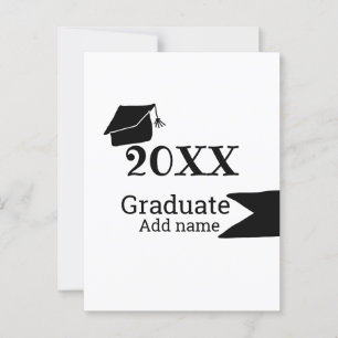 Abschluss der Stufe 20XX mit schlichter minimaler Postkarte