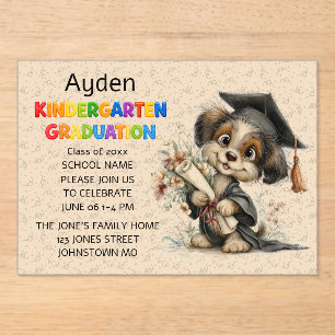Abschluss der Welpen-Kleinkinderschule Acryleinladungen