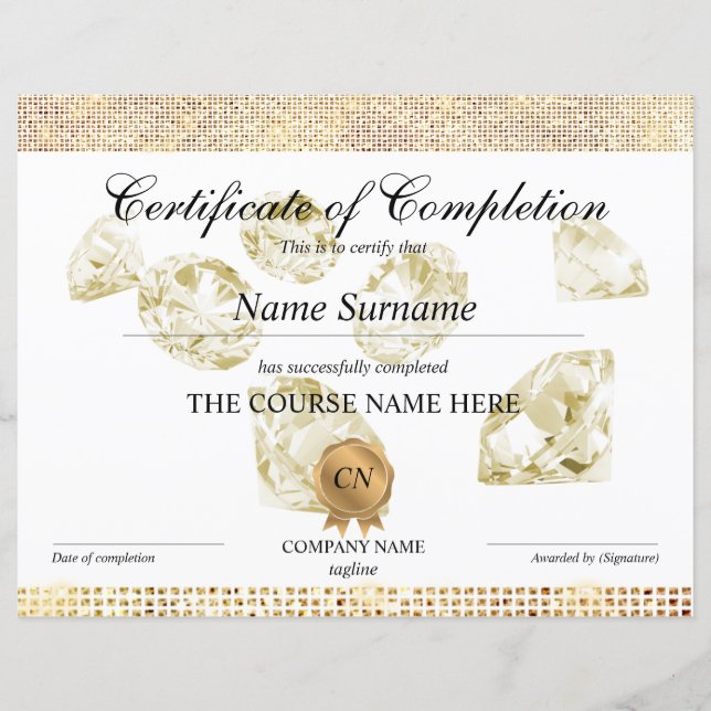 Abschluss des Abschlusszertifikats (Vorderseite)