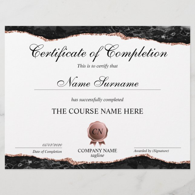 Abschluss des Abschlusszertifikats (Vorderseite)