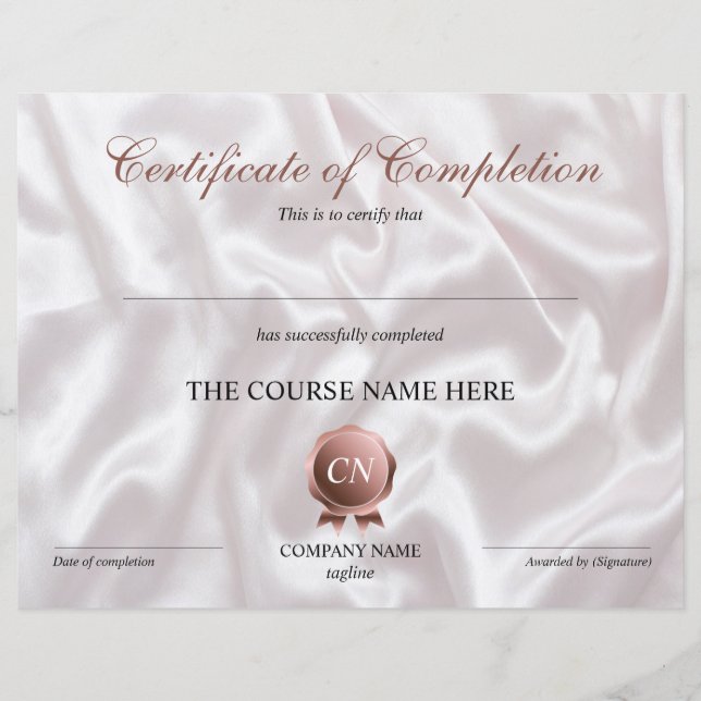 Abschluss des Abschlusszertifikats (Vorderseite)