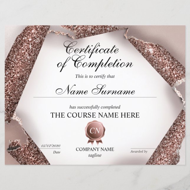 Abschluss des Abschlusszertifikats (Vorderseite)