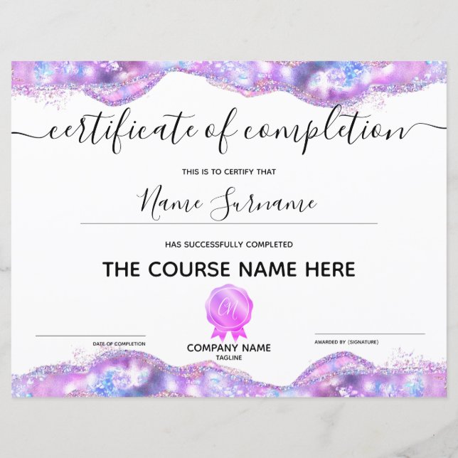 Abschluss des Abschlusszertifikats (Vorderseite)