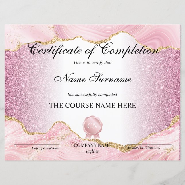 Abschluss des Abschlusszertifikats (Vorderseite)