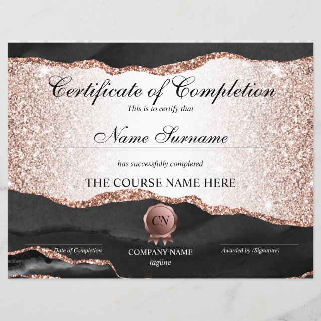 Abschluss des Abschlusszertifikats (Vorderseite)