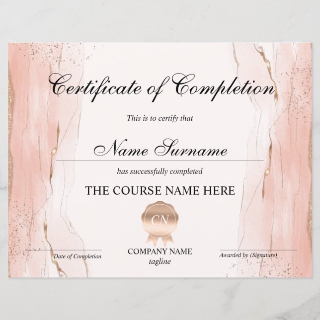 Abschluss des Abschlusszertifikats (Vorderseite)