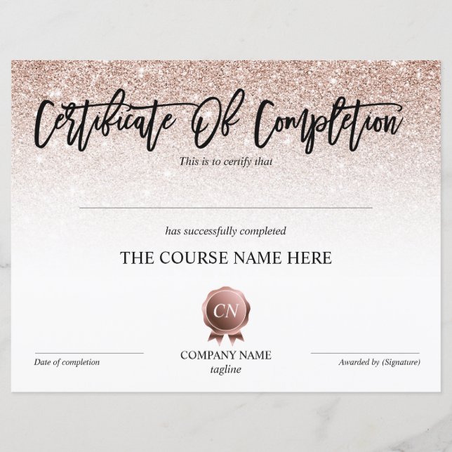 Abschluss des Abschlusszertifikats (Vorderseite)