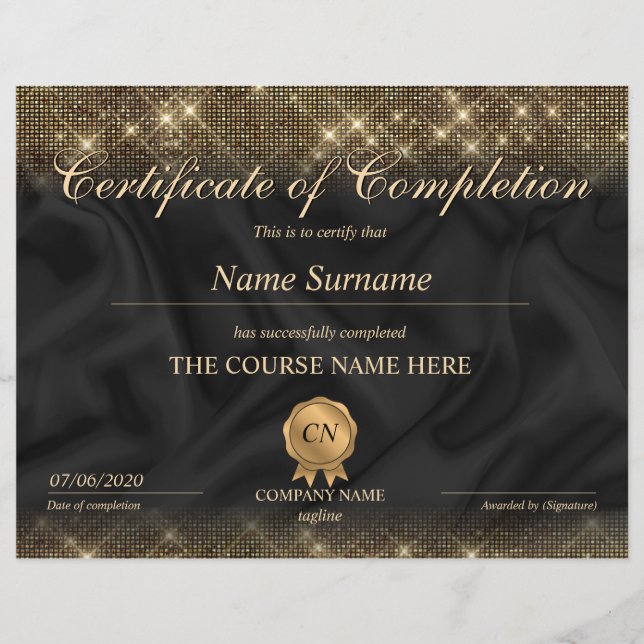 Abschluss des Abschlusszertifikats (Vorderseite)