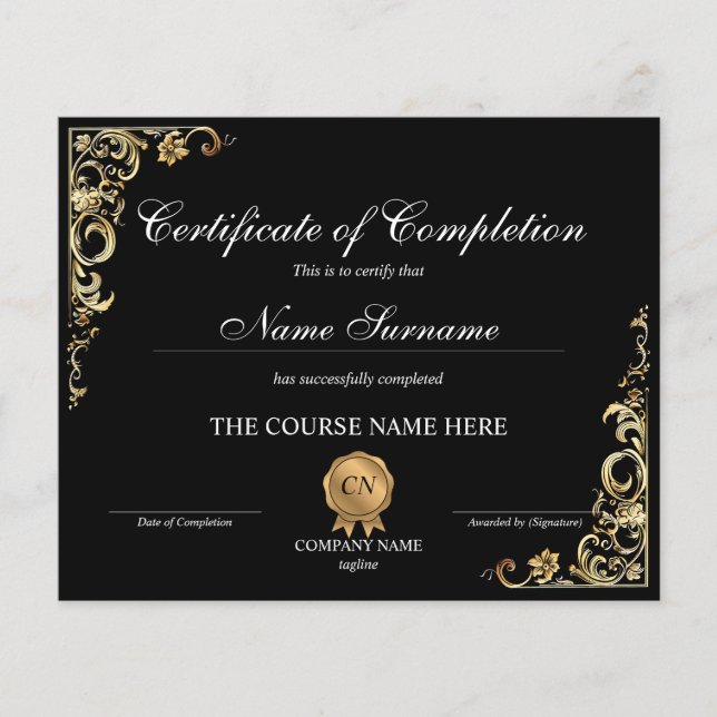 Abschluss des Abschlusszertifikats (Vorderseite)