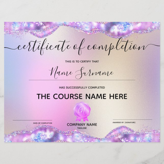 Abschluss des Abschlusszertifikats (Vorderseite)