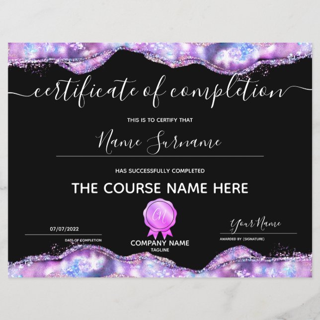 Abschluss des Abschlusszertifikats (Vorderseite)