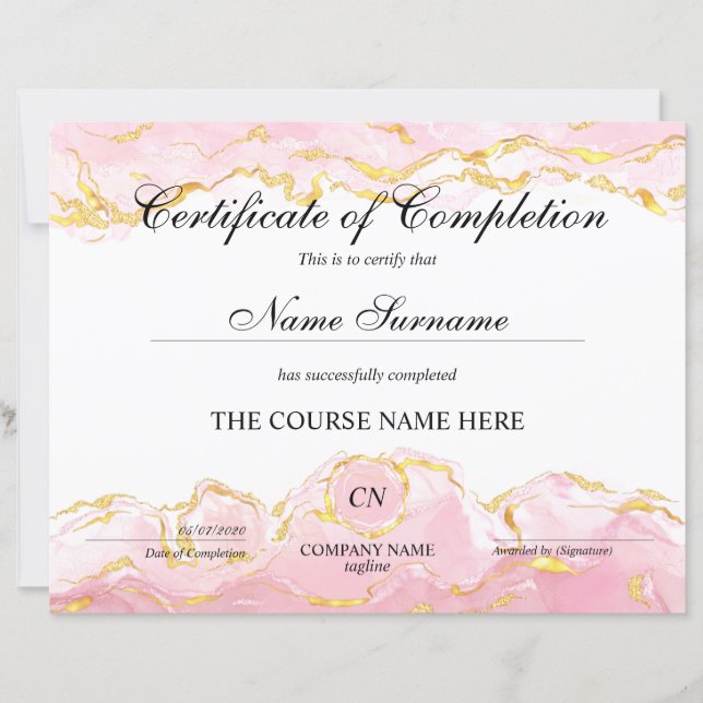 Abschluss des Abschlusszertifikats (Vorderseite)