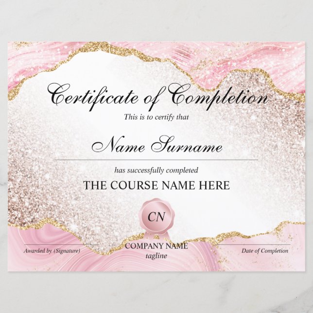 Abschluss des Abschlusszertifikats (Vorderseite)