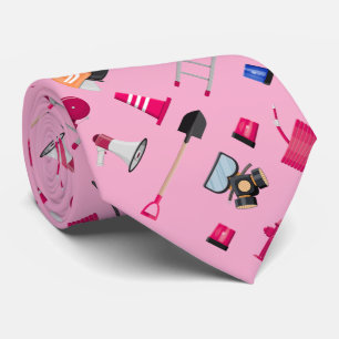 Abschluss des Feuerwehrführers Pink Krawatte