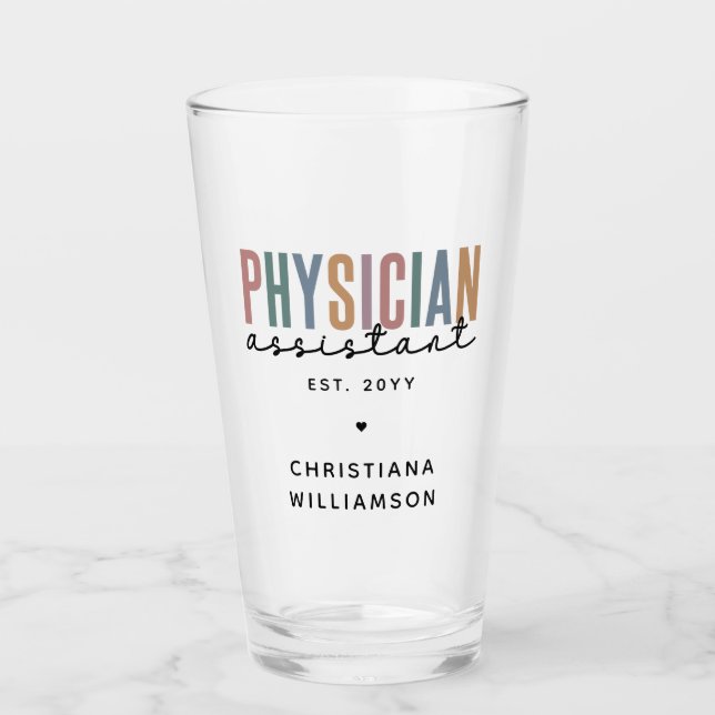 Abschluss des personalisierten PA-Arztes Glas (Vorderseite)
