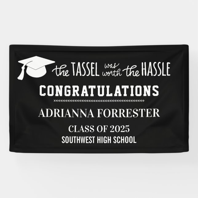 Abschluss | Die Tassel war den Ärger wert Banner (Horizontal)