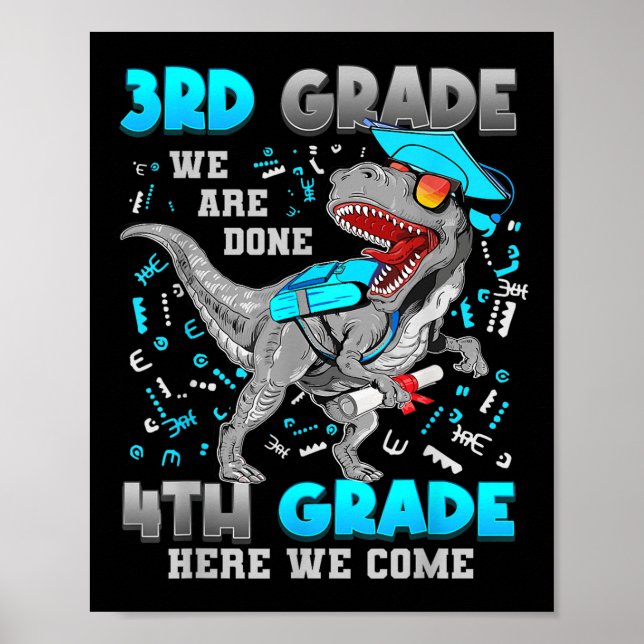 Abschluss Dinosaur T-rex 4. Klasse hier Poster (Vorne)