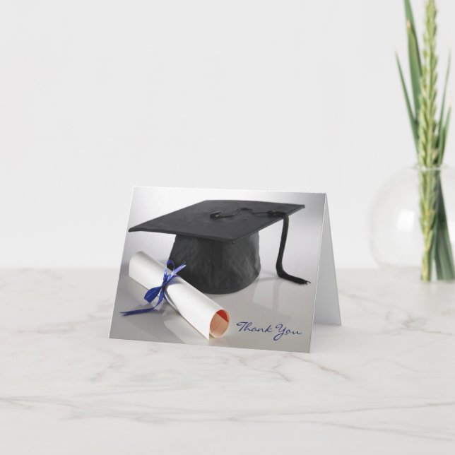 Abschluss Diploma Foto Dankeschön-Karte Dankeskarte (Vorderseite)