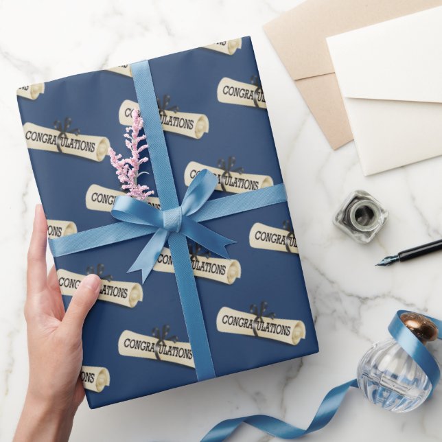 Abschluss Diploma Herzlichen Glückwunsch Geschenkpapier (Schenken)