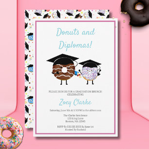 Abschluss Donuts Party Süß Kawaii Diplom Thema Einladung
