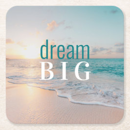 Abschluss Dream Big Beach Foto Positive Lage Rechteckiger Pappuntersetzer